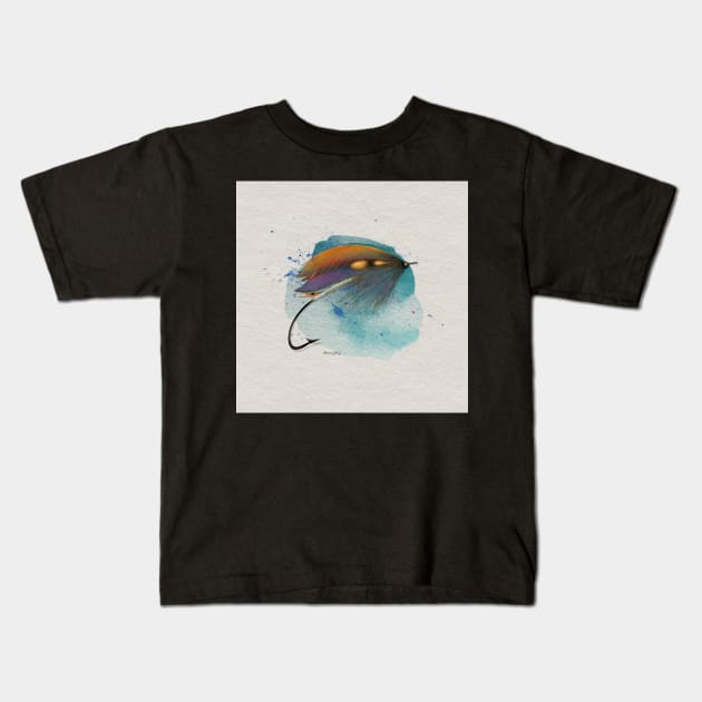 Salmon Fly No.7 Kids T-Shirt by MikaelJenei